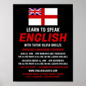 England UK Flag, English Language Course Advert Poster (Vorne)