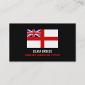 England UK Flag, English Language Tutor, Teacher Visitenkarte (Vorderseite)