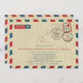 England UK / Portugal Airmail | Hochzeit Einladung (Vorne/Hinten)