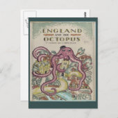 England und der Oktopus Postkarte (Vorne/Hinten)