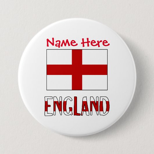 England und Englisch Flag Red Personalization Button (Vorderseite)