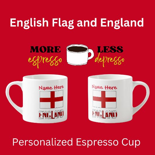 England und Englisch Flag Red Personalization Espressotasse