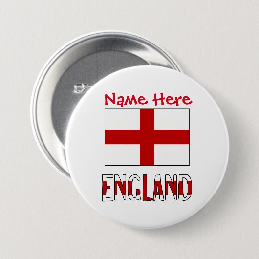 England und Englisch Flag Red Personalization Roun Button (Vorne & Hinten)