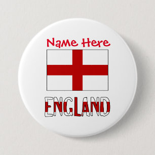 England und Englisch Flag Red Personalization Roun Button