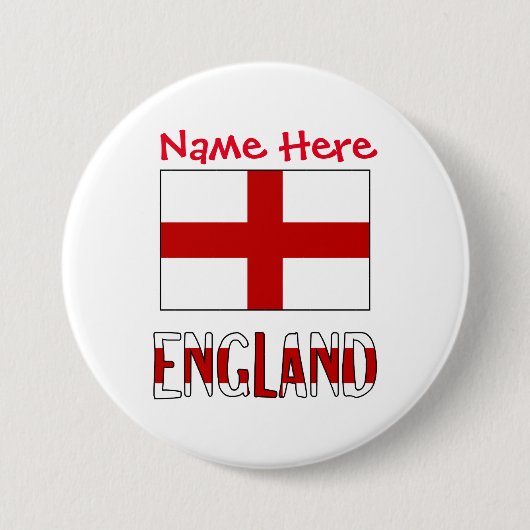 England und Englisch Flag Red Personalization Roun Button (Vorderseite)