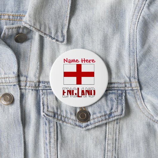 England und Englisch Flag Red Personalization Roun Button (Beispiel)