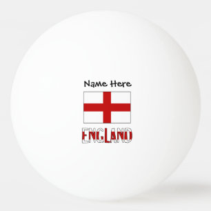 England und englische Flagge mit Ihrem Namen Tischtennisball