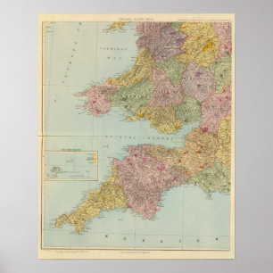 England- und Wales-Südwesten Poster