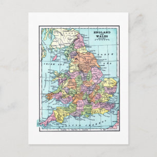 England und Wales Vintage Postkarte