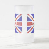 England Union Jack British Themed Distressed Flag Mattglas Bierglas (Mittel)