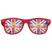 England Union Jack British Themed Distressed Flag Partybrille (Vorderseite)