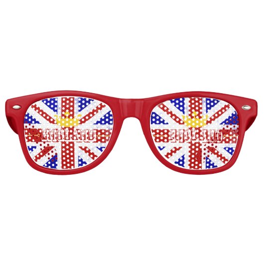 England Union Jack British Themed Distressed Flag Partybrille (Vorderseite)