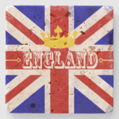 England Union Jack British Themed Distressed Flag Steinuntersetzer (Vorderseite)