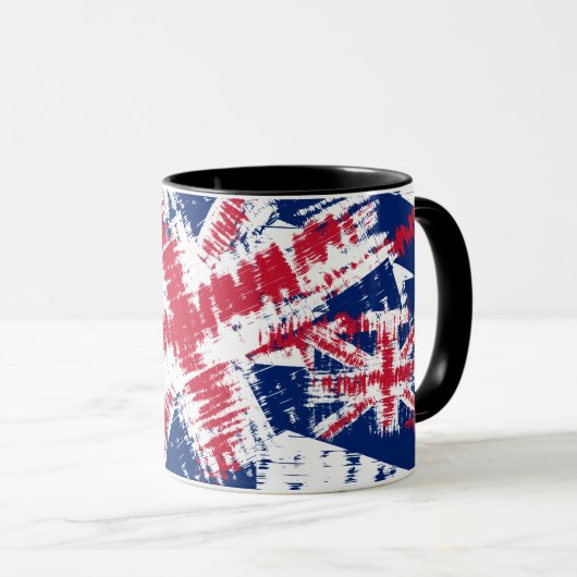 ENGLAND/UNITED KINGDDN flag sun reflections stroke Tasse (VorderseiteRechts)