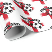 England Unterstützerfußball Geschenkpapier (Rolleneckpunkt)