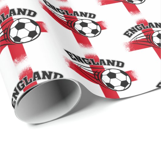 England Unterstützerfußball Geschenkpapier (Rolleneckpunkt)