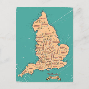 England Vintage-Kreis-Karte Ankündigungspostkarte