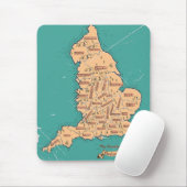 England - Vintage Landkreise Karte Mousepad (Mit Mouse)