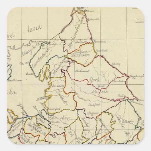 England, Wales 4 Quadratischer Aufkleber (Vorderseite)