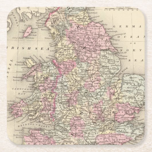 England, Wales 5 Rechteckiger Pappuntersetzer (Vorderseite)