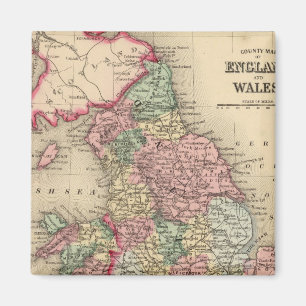 England, Wales Map von Mitchell Magnet