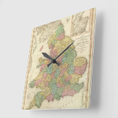 England, Wales, Scotland. Quadratische Wanduhr (Winkel)