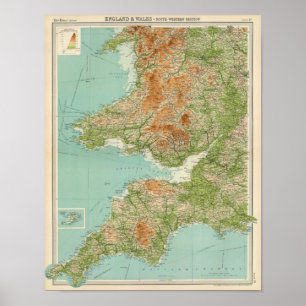 England & Wales, Südwestteil Scilly Isles Poster