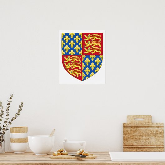 England-Wappen (1340) Poster (Küche)