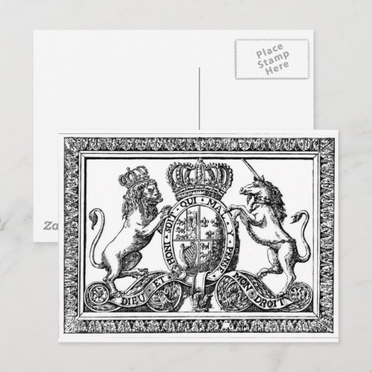 England-Wappen Postkarte (Vorne/Hinten)