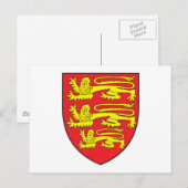 England-Wappen Postkarte (Vorne/Hinten)