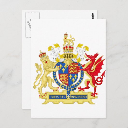 England Wappen Postkarte (Vorne/Hinten)