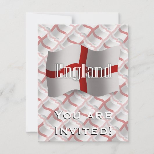 England Wave Flag Einladung (Vorderseite)