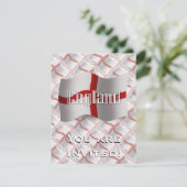 England Wave Flag Einladung (Stehend Vorderseite)