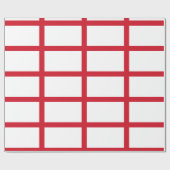 England Weiß mit roten Linien Geschenkpapier (Flach)