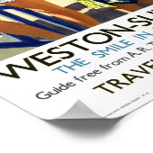 England Weston Super Mare Vintage Travel Poster (Ecke)
