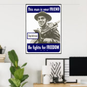 Engländer — dieser Mann ist dein Freund — Grenze Poster (Heimbüro)