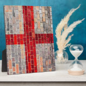 Englandflagge an einer Ziegelmauer Fotoplatte (Seite)