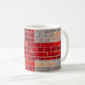 Englandflagge an einer Ziegelmauer Kaffeetasse (VorderseiteRechts)