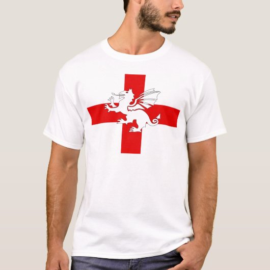Englandflagge und -drache T-Shirt (Vorderseite)