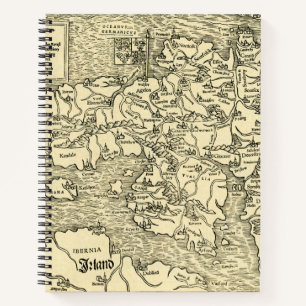 Englands Karte in Ptolemäs Geografie Universalis Notizblock