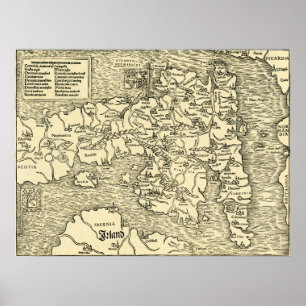 Englands Karte in Ptolemäs Geografie Universalis Poster