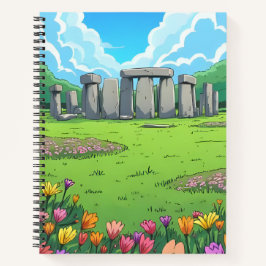Englands Stonehenge im Frühling Notizblock