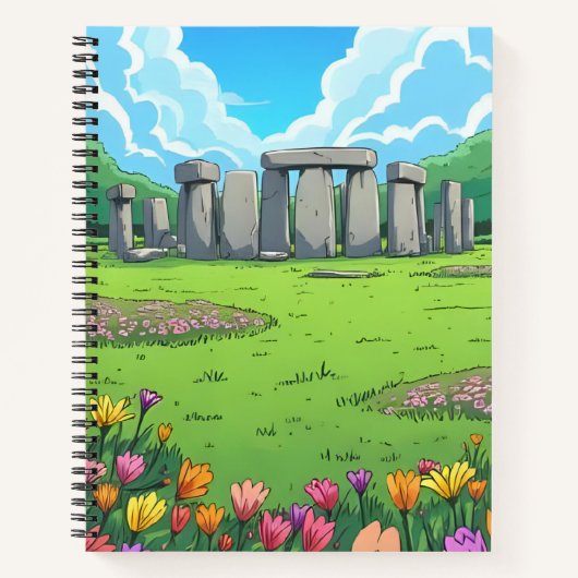 Englands Stonehenge im Frühling Notizblock (Vorderseite)