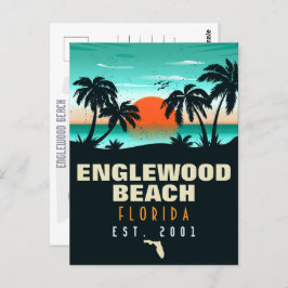 Englewood Beach Florida Retro Sunset Souvenirs 60e Postkarte