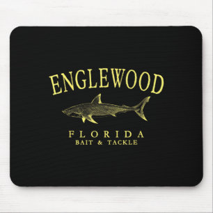 Englewood Florida Hai vintage gelbe Kunstfischerei Mousepad