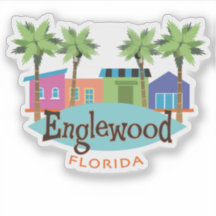 Englewood Florida Retro Style Illustration