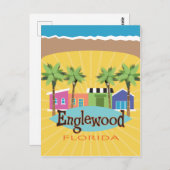 Englewood, Florida Vintag inspirierter Retro-Stil Postkarte (Vorne/Hinten)