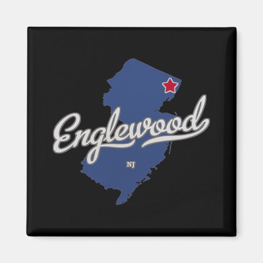 Englewood New Jersey Nj Map Magnet (Vorne)