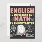 Englisch, aber Mathematik ist wichtig für Mathemat Postkarte (Vorne/Hinten)