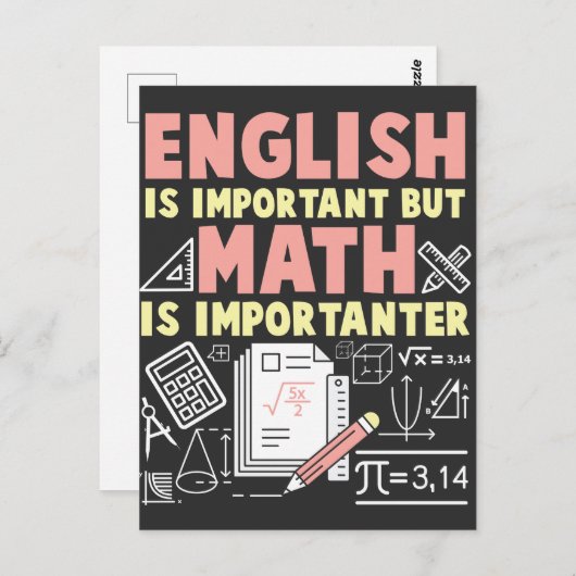 Englisch, aber Mathematik ist wichtig für Mathemat Postkarte (Vorne/Hinten)